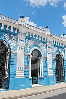 Colorful colonial houses in the streets of the old charming town of Camaguey, Cuba UNESCO World Heritage