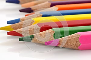 Colorful color crayons