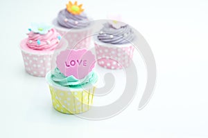 Colorful color cupcake