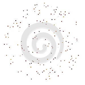 Colorful, colored random circles, dots, speckles and freckles concentric, circular and radial element. Pointillist, pointillism