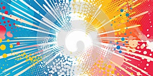 Colorful Comic Abstract Background Template With Explosive Design Elements