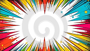 Colorful Comic Book Burst Background