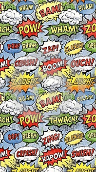 Colorful Comic Book Speech Bubbles Pattern