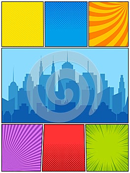 Colorful comic composition