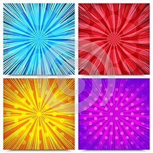 Colorful comic explosive backgrounds