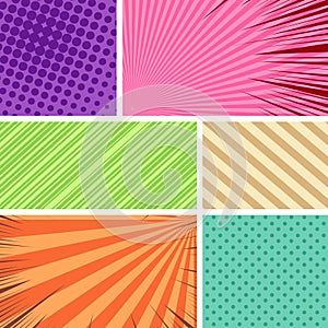 Colorful comic frames composition