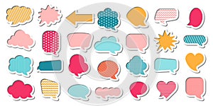 Colorful comic speech bubble vector set cartoon style