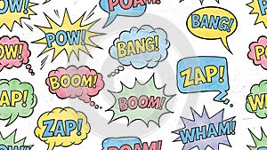 Colorful Comic Speech Bubbles Pattern Background