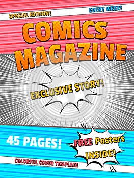 Colorful comics magazine template