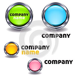 Colorful company button logos