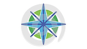 Colorful Compass Rose Icon for Navigation, vector design Generative AI