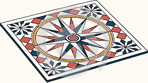 Colorful Compass Rose Pattern, Guiding Direction and Exploration, vector design Generative AI