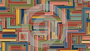 This colorful composition showcases the interplay of lines and f