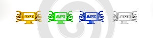 Colorful Computer api interface icon isolated on white background. Application programming interface API technology