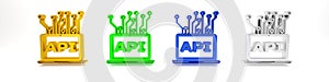 Colorful Computer api interface icon isolated on white background. Application programming interface API technology