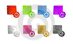Colorful Computer api interface icon isolated on white background. Application programming interface API technology
