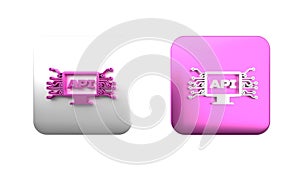 Colorful Computer api interface icon isolated on white background. Application programming interface API technology