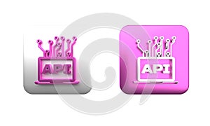 Colorful Computer api interface icon isolated on white background. Application programming interface API technology