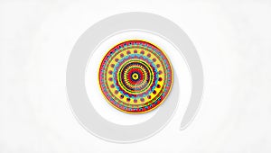 Colorful Concentric Circle Pattern on White Background