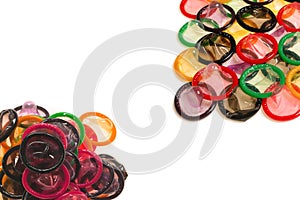 Colorful condoms background