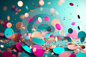 Colorful confetti background. Generative ai