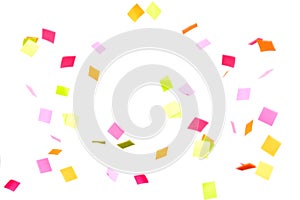 Colorful confetti falling