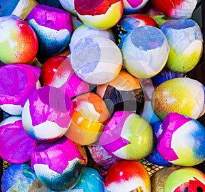 Colorful Confetti Filled Easter Egg Shells photo