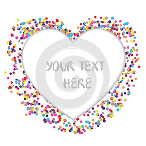 Colorful Confetti, Heart template vector