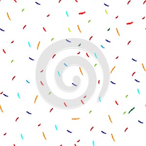 Colorful confetti seamless white background