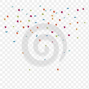 Colorful confetti on white background