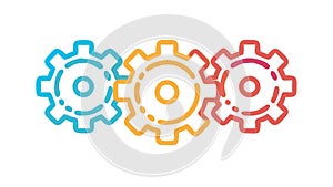 Colorful Connected Gears for Dynamic Teamwork, vector design Generative AI