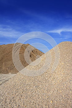 Colorful construction sand mound quarry variety