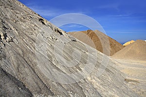 Colorful construction sand mound quarry variety