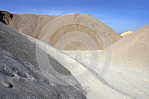 Colorful construction sand mound quarry variety