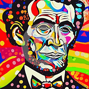 Colorful Contemporary Abraham Lincoln Portrait