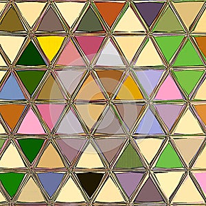 Colorful continuous geometric diamond triangle background pattern