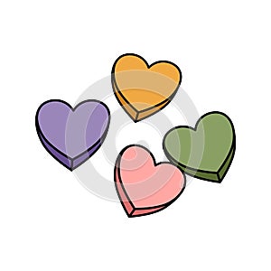 Colorful conversation candy heart sweets.