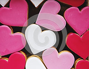 Colorful Cookie Hearts Shape Decorative Love Smitten Valentine photo