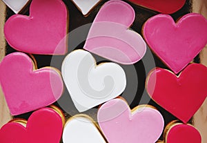 Colorful Cookie Hearts Shape Decorative Love Smitten Valentine