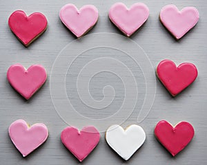 Colorful Cookie Hearts Shape Decorative Love Smitten Valentine D photo