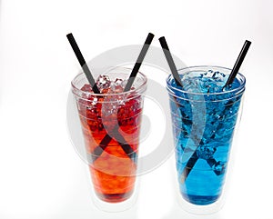 Colorful cool soft drink in glass