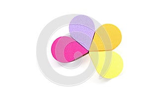 Colorful cosmetic makeup applicator sponge set isolated on white background