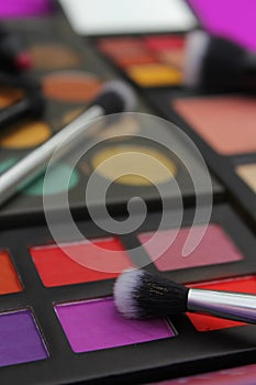 Colorful Cosmetic Pigment Palettes and cosmetics