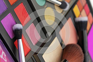 Colorful Cosmetic Pigment Palettes and cosmetics