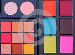 Colorful Cosmetic Pigment Palettes and cosmetics