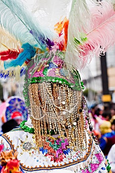 Colorful costume in Quito Festivities' parade