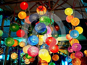 Colorful Cotton Ball String Lights