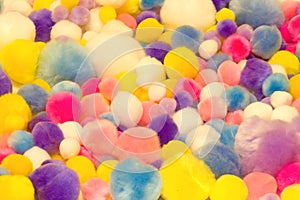 Colorful cotton balls