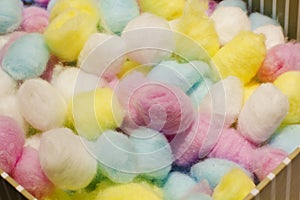 Colorful cotton balls