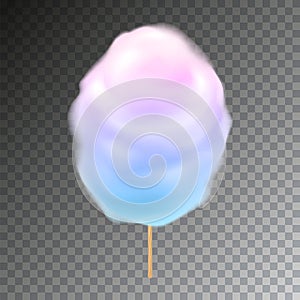 Colorful cotton candy on stick vector with transparency.